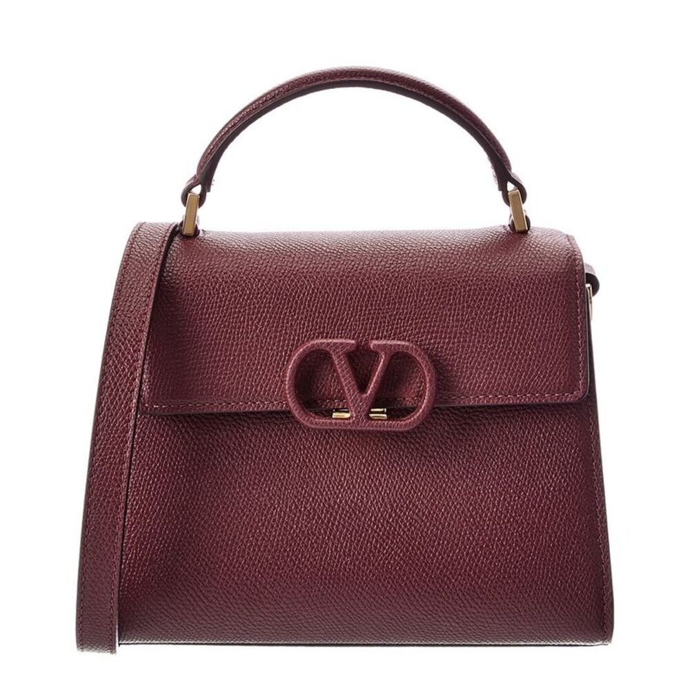 Valentino Vsling Mini Leather Satchel, Red